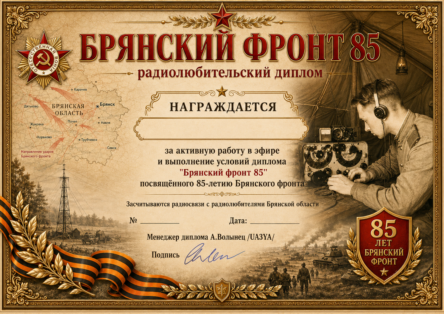 Макет диплома Брянский фронт - 85